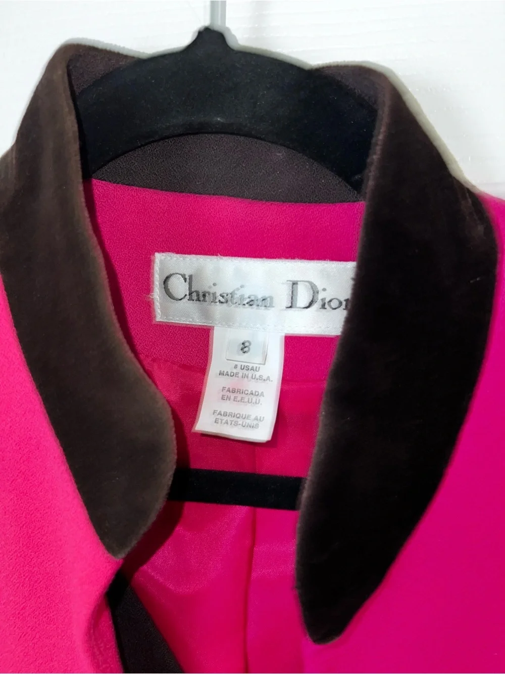 Dior Hot Pink Blazer with Black Trim